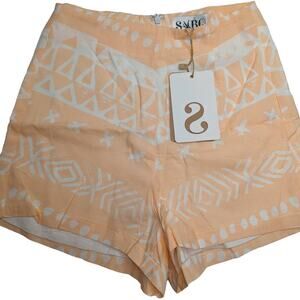 Subo Sobo Skirts Womens Sz XS Lightweight Beach Shorts Pastel Orange White NEW